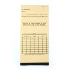 Tarjeta checadora semanal vertical T-3