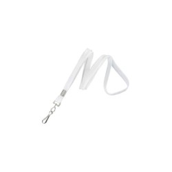 Cordón blanco con gancho metálico para gafete